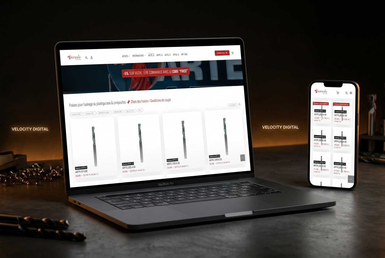 Aperçu du projet E-shop · Artemis Outils Coupants